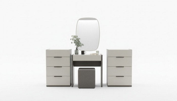 Ontwerp kaptafel met spiegel Luxe slaapkamer meubels Kruk 3-delige set Nieuw