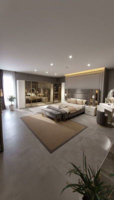 Luxe slaapkamerset Bed + 2x nachtkastjes Dressoir Kledingkast Hout Nieuw