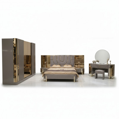 Slaapkamer set Luxe Compleet bed 2x Nachtkastje Kledingkast 4-delig