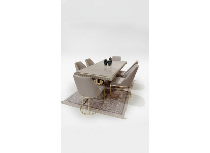 Luxe tafel Beige Roestvrijstalen tafels Italiaans ontwerp Eettafels Eettafel Nieuw