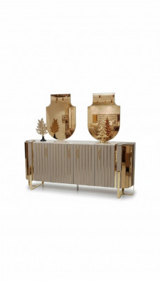 Ladekast met 2x spiegel houten meubel dressoir luxe meubel modern meubel 3-delig nieuw