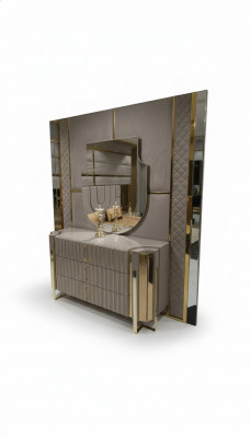 Commode met spiegel Moderne commode met spiegel Luxe modern design slaapkamer