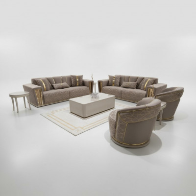 Moderne bankstel 3+3+1 zits fauteuil textiel 3-zits bankstel 3-delig set ontwerp nieuw
