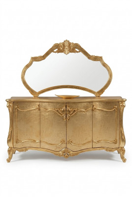 Luxe dressoir met spiegel set commode houten laden Klassiek