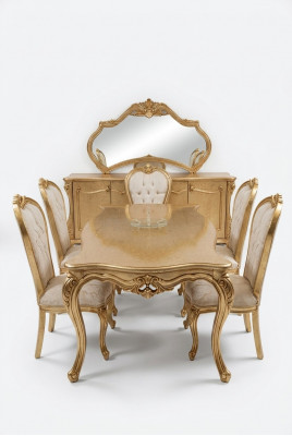 Complete set van 4 stoelen Klassieke eethoek houten designstoelen Nieuw