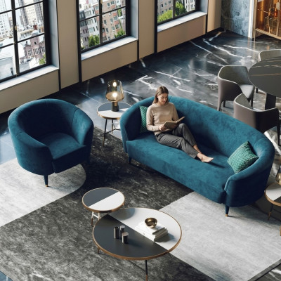 Fluwelen bankstel 3+1-zits woonlandschap zit-ontwerp bank loungebanken meubels