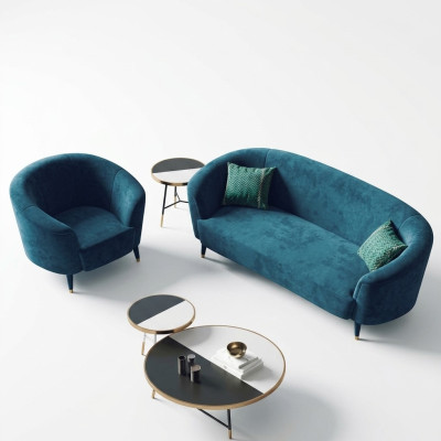 Fluwelen bankstel 3+1-zits woonlandschap zit-ontwerp bank loungebanken meubels