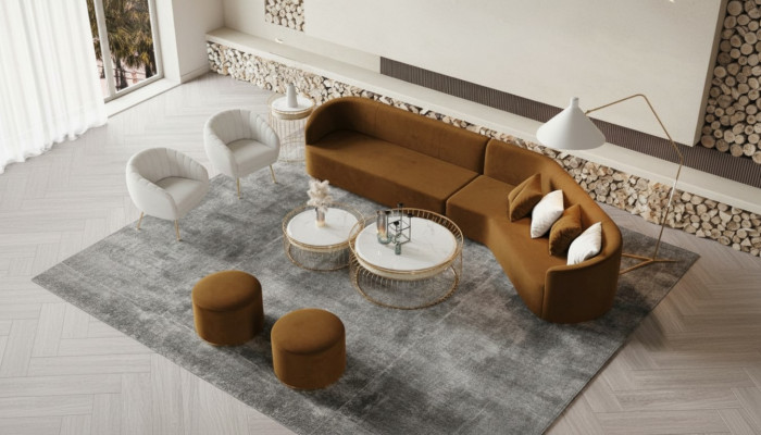 Hoekbank L-vorm woonlandschap relax zitontwerp bank loungebanken fluwelen bank