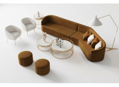 Hoekbank L-vorm woonlandschap relax zitontwerp bank loungebanken fluwelen bank