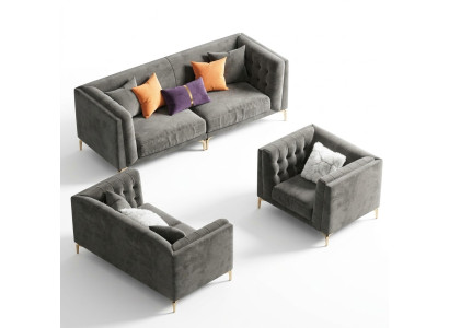 Stof hoekbank Relax zitontwerp bank loungebanken fluwelen bank 3-zitsbank.
