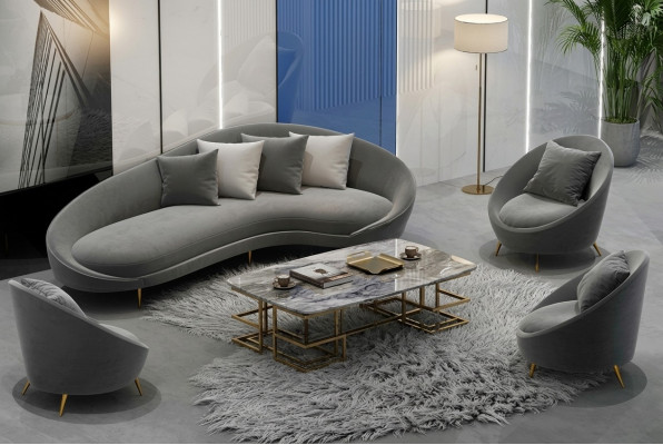 Eckbank L-vorm Fluweel Bank Woonlandschap Relax Zit Ontwerp Bank Lounge Bankstellen
