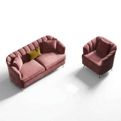 Samt woonlandschap Relax zitdesign bank loungebanken textiel bank 3-zitter