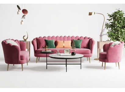 Meubels Zitontwerp Bank Loungebanken Stof Velours Bankstel 3+2+1-Zits Bank