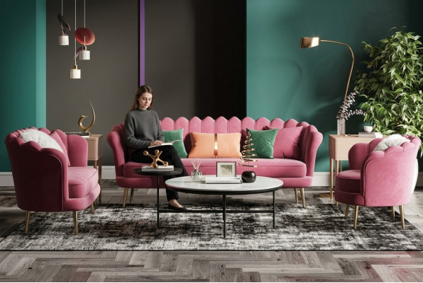 Bankstellen Meubels Relax Zit Ontwerp Bank Lounge Bankstellen Textiel Bank 3-Zits Fluweel Nieuw