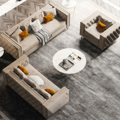 Chesterfield bankstelsel 321 woonlandschap ontspanningsstoel ontwerp bank banken fluweel