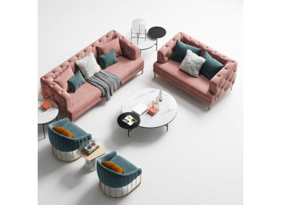 Driepersoons relaxzetel designbank loungesofa textiel bank 3-zits fluwelen sofa.