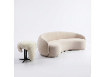 Ontwerp bank lounge bankstellen fluwelen bank 3 zits stof ronde club meubels hoekbankstellen