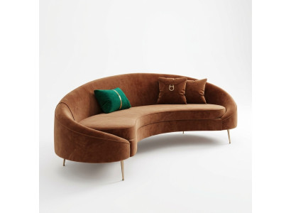 Hoekbank 3-zits gestoffeerd fluweel Modern Relax zit Luxe Meubels Woonlandschap Hoek