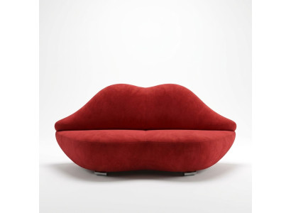 Lippenbank 2-zits gestoffeerd fluweel modern ontspanningszitje luxe meubels bank meubels nieuw