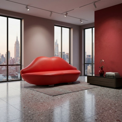 Lippenbank 2-zits bekleding Moderne ontspanningsbank Luxe meubels Bankstellen Tweezits