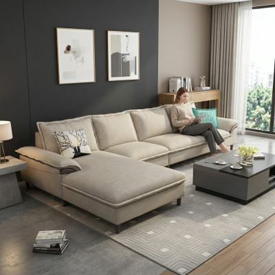 Woonlandschap hoekbank gestoffeerd textiel modern ontspannen zetel luxe meubels bank 329 cm