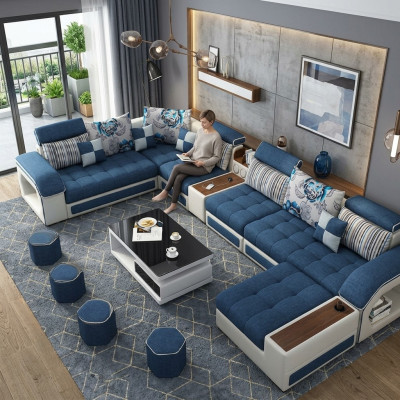 Hoekbank U-vorm Gestoffeerd Modern Relax Zit Luxe Meubels Woonlandschap Sofa Bank