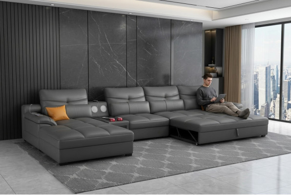 Bank Bank Hoekbank U-vormige bekleding Moderne relaxfauteuil Luxe meubels Woonlandschap