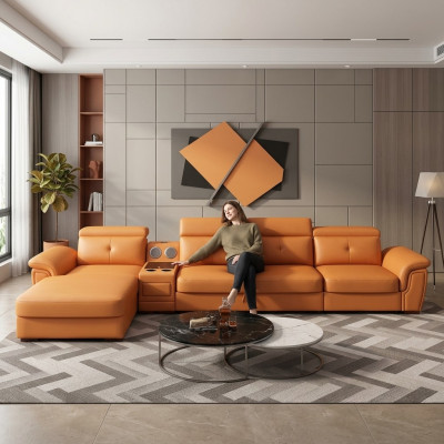 Bank bank hoekbank L-vorm gestoffeerd modern zitten ontspannen luxe meubels woongebied