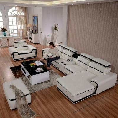 Luxe hoekbank hoekbank L-vorm gestoffeerde relaxmoderne zitmeubel woonlandschap.
