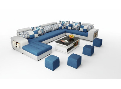 Hoekbank U-vorm Luxe Textiel Bekleding Modern Relax Zitmeubelen Woonlandschap Meubels
