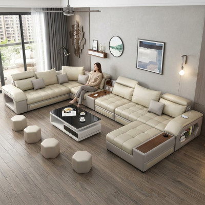 Hoekbank U-vormige Zitmeubels Woonlandschap Luxe Bekleding Modern Ontspanning Bank Bank