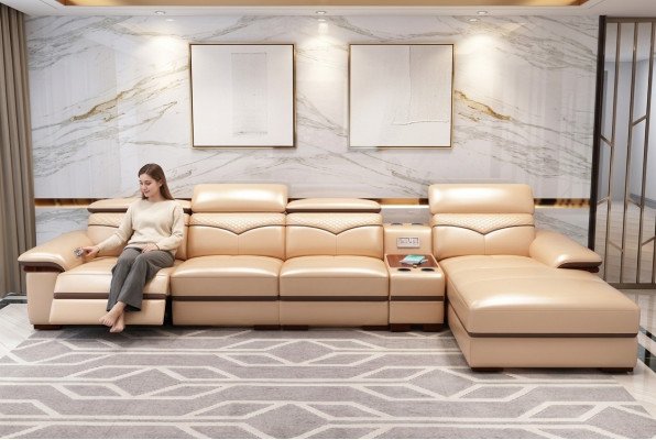 Hoekbank L-vorm Bekleding Modern Relax Zitmeubelen Woonlandschap Luxe Hoekbankstel