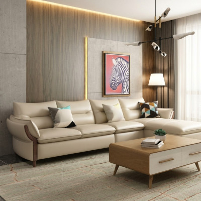 Meubelwoonlandschap Luxe Bank Hoekbank Hoekbank L-vormig Gestoffeerd Modern Relax