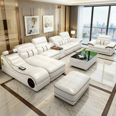 Woonlandschap Luxe bank Bank Hoekbank L-vorm Bekleding Modern Ontspanning Zitmeubel