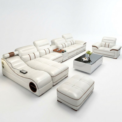 Woonlandschap Luxe bank Bank Hoekbank L-vorm Bekleding Modern Ontspanning Zitmeubel