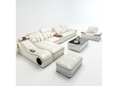 Woonlandschap Luxe bank Bank Hoekbank L-vorm Bekleding Modern Ontspanning Zitmeubel