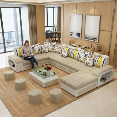 Bank Meubels Woonlandschap Luxe Bankstellen Hoekbank U-vorm Bekleding Modern Relax Bankstellen