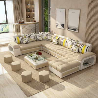 Bank Meubels Woonlandschap Luxe Bankstellen Hoekbank U-vorm Bekleding Modern Relax Bankstellen
