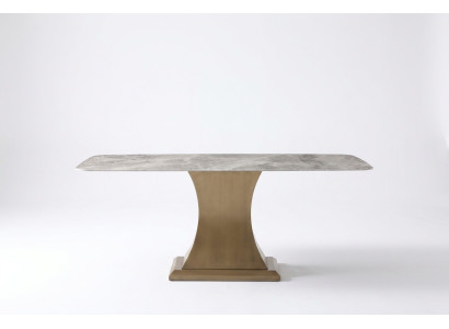 Luxe eettafel van metaal roestvrijstalen tafels meubels kolomtafel marmeren stijl eettafels.