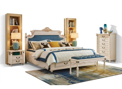 Bedden met gestoffeerde design luxe dubbele hotelbedden slaapkamer barok houten meubels nieuw