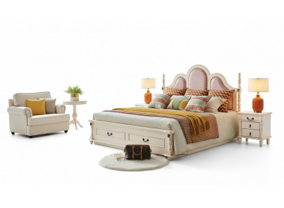 3-delige set slaapkamer, 2x nachtkastje hout designbed luxe klassiek nieuw.