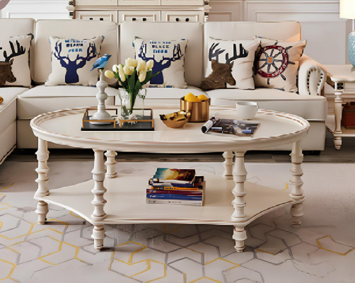 Ovale salontafel woonkamer design luxe bijzettafel houten tafel