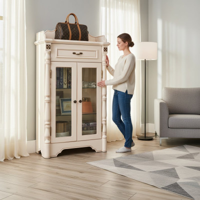 Kast Commode Vitrine Koloniaal Stijl Meubels Dressoir Buffetkast Kasten Hout Nieuw