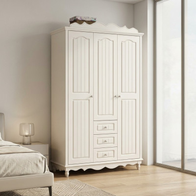 Landhuisstijl meubels Klassieke kledingkast Kast Hout Slaapkamer Wit