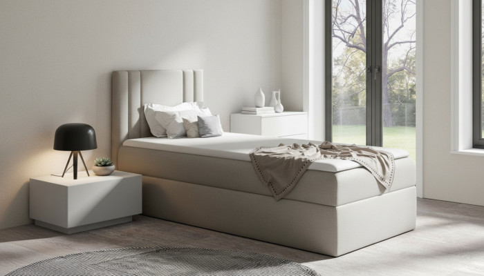 Mini bed eenpersoons slaapkamer bedden gestoffeerd ontwerp kinderbed luxe stof