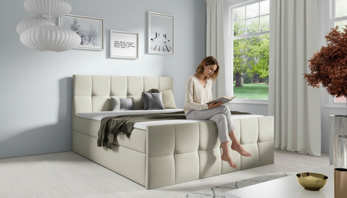 Bedbedlade boxspringbedslaapkamer stoffering ontwerp dubbel modern
