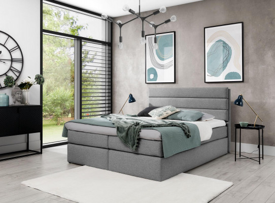 Wit Bed Boxspring bed 180x200 Slaapkamer Ontwerp Tweepersoons Hotel Modern Meubels