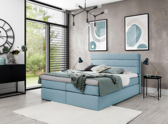 Wit Bed Boxspring bed 180x200 Slaapkamer Ontwerp Tweepersoons Hotel Modern Meubels