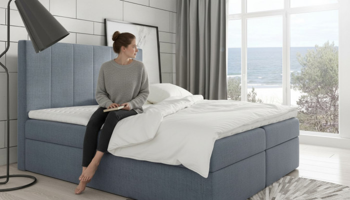 Modern bed slaapkamer bedden stof boxspringbed textiel ontwerp dubbel hotel