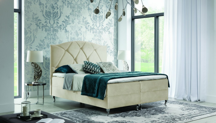 Chesterfield boxspring bed meubels bedden king size fluweel hotel nieuw slaapkamer